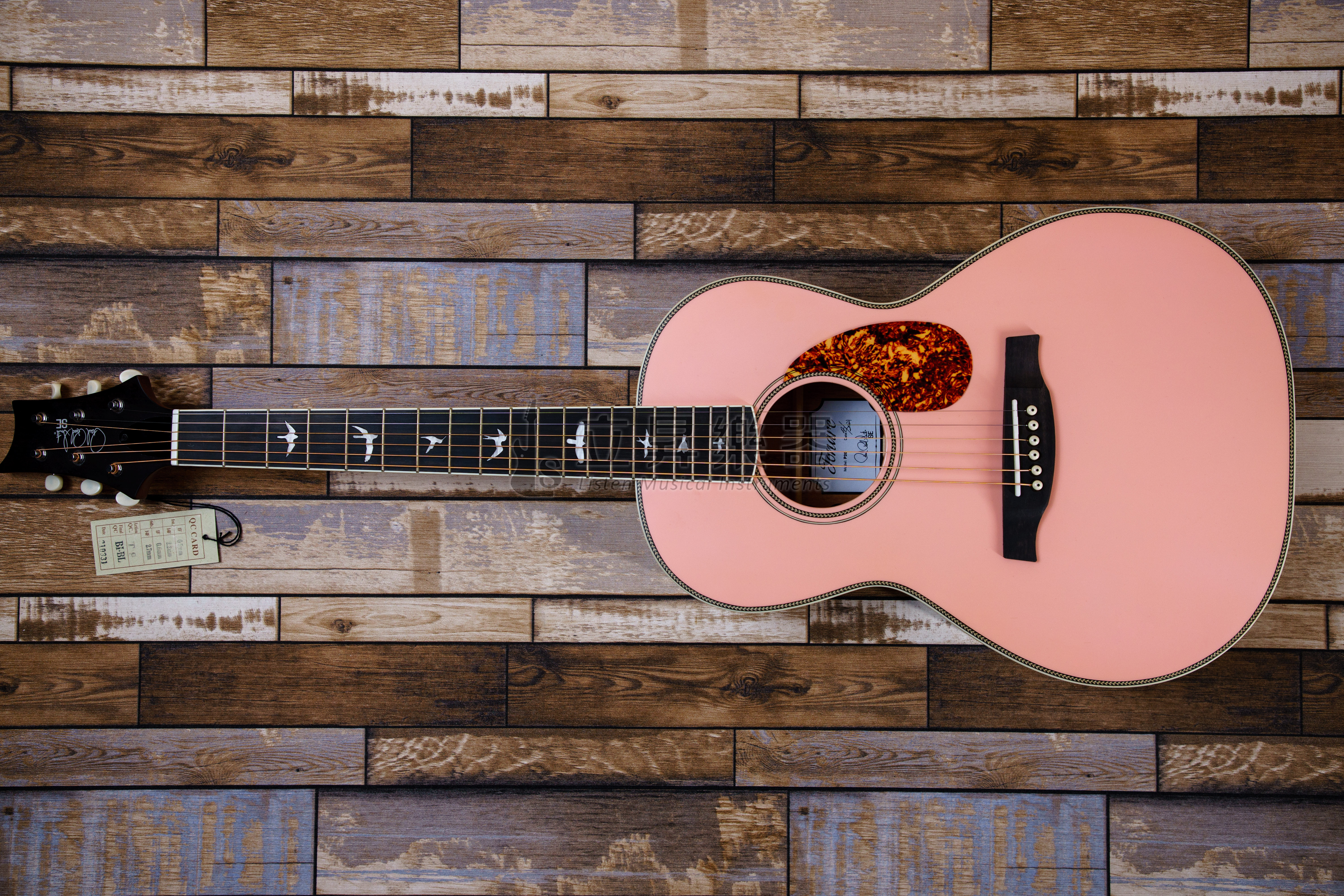 PRS PRS SE P20E SP 粉紅色 電木吉他 Parlor 桶身 桃花心面單板 側背板桃花心木 Fishman GT1 拾音器 附原廠厚琴袋 型號PPE20SASP 第 6 張圖片｜三峽吉他 / Bass