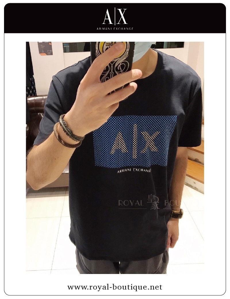 Armani Exchange 胸口立體膠印圓T