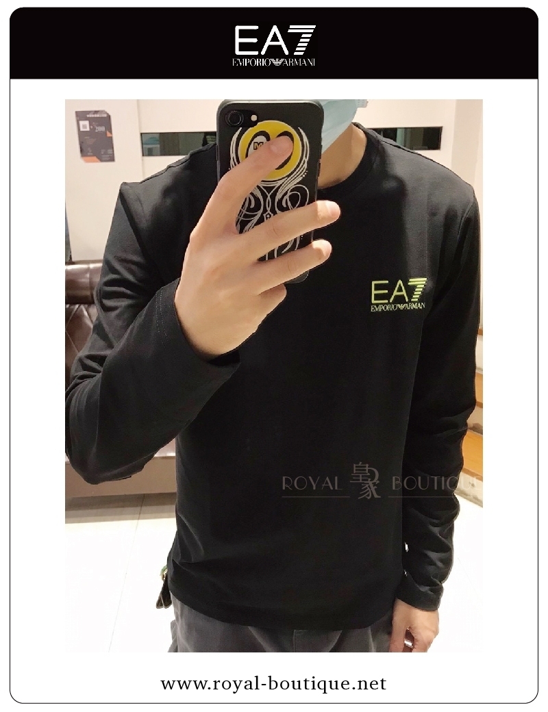 Emporio Armani EA7胸口螢光經典LOGO薄長T