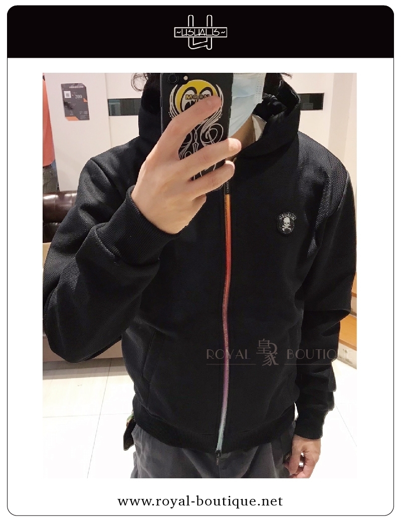 USUALIS 漸層雙頭拉鍊連帽外套