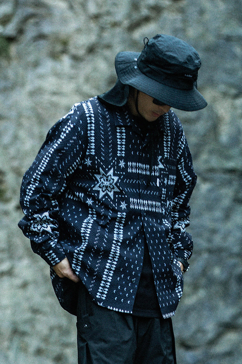 氣象泡泡紗長袖休閒襯衣