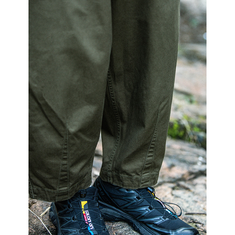 多口袋可調節直筒休閒工裝褲