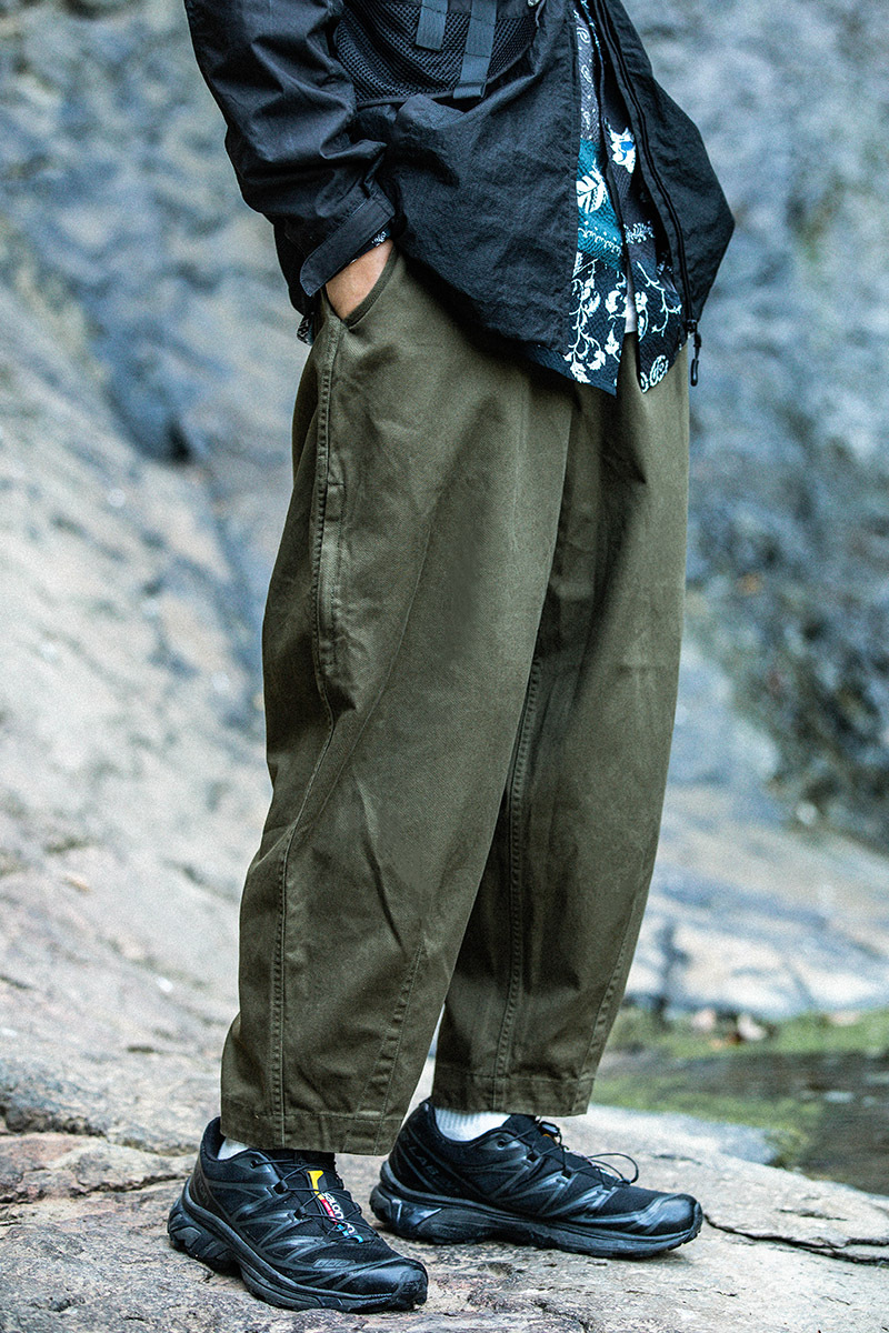 多口袋可調節直筒休閒工裝褲