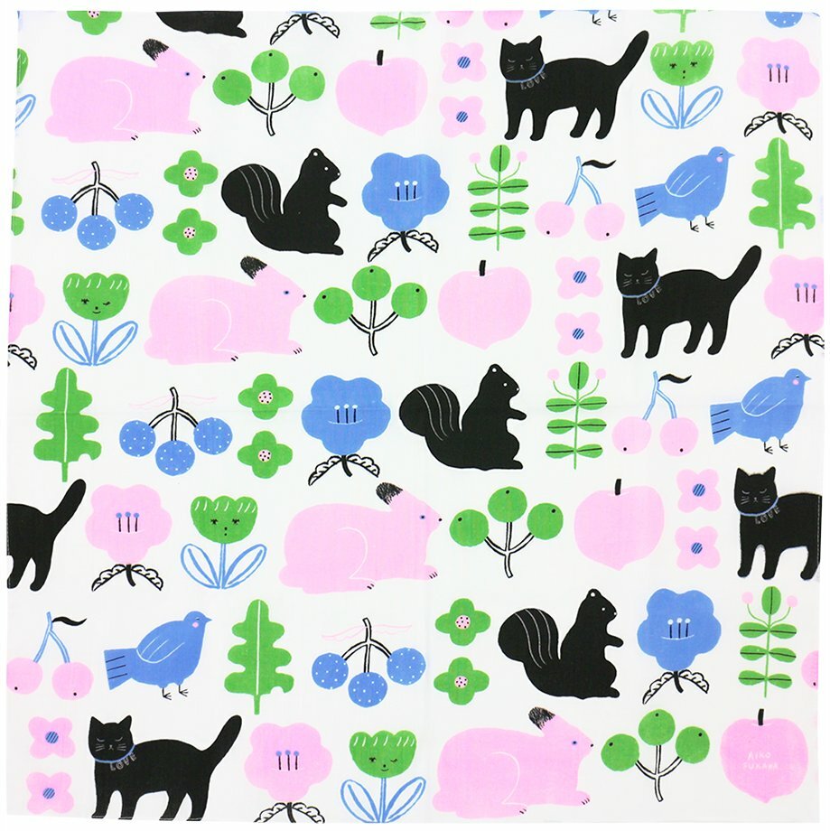 日本製純棉手帕 茶巾 表現社 布川愛子：nice stroll