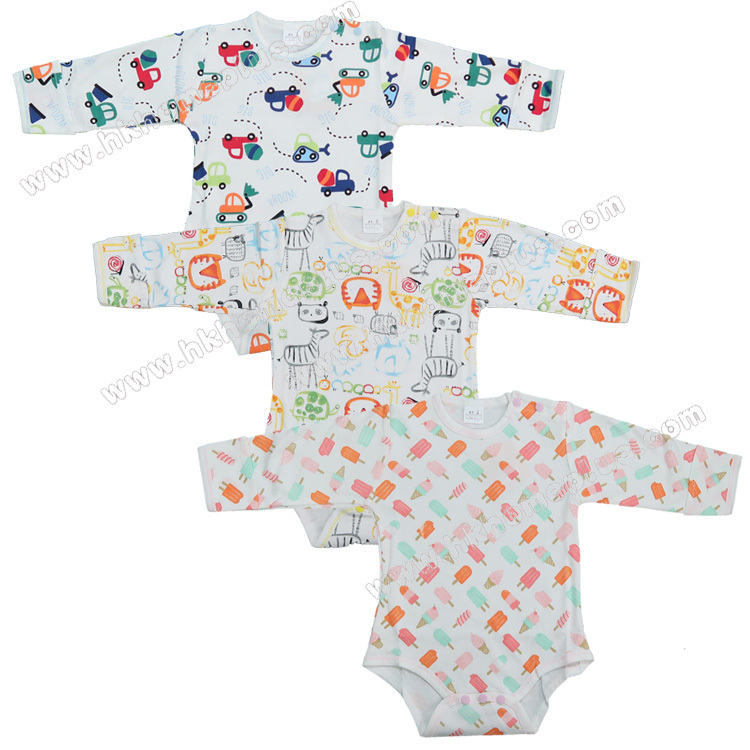 Koma Land: 嬰兒平紋肩鈕長袖蛤衣 BE4021 (2-4碼)