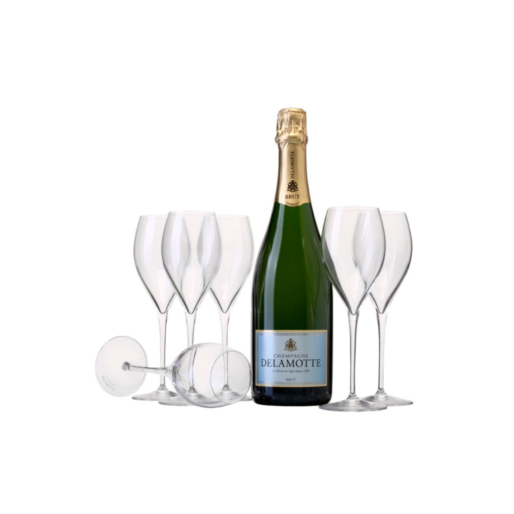 Delamotte Brut NV (6 bottles with 6 Flutes)