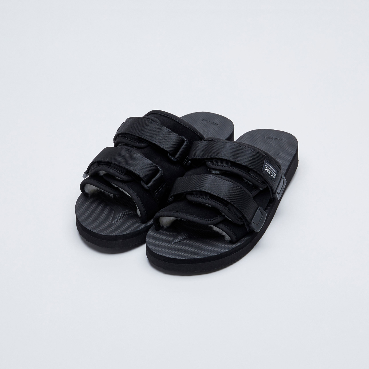 [出清商品售出無退換] SUICOKE MOTO-Mab OG-056MAB-BK 黑色 毛絨 保暖 抗菌內裡 魔鬼氈 拖鞋【SK21056MABBK】