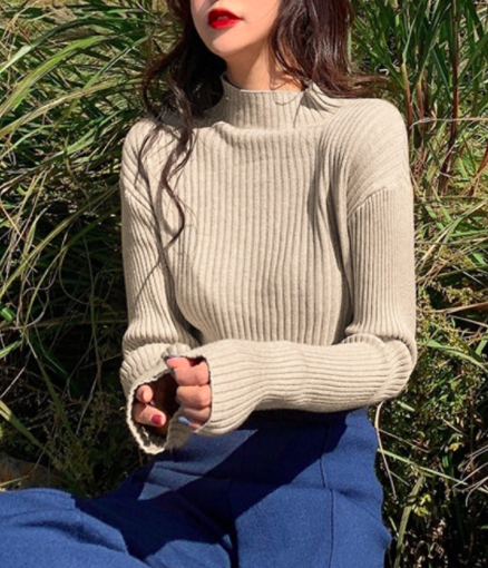 ᴷᴼᴿᴱᴬ 🇰🇷  <現貨>超彈力半高領修身顯身材打底上衣