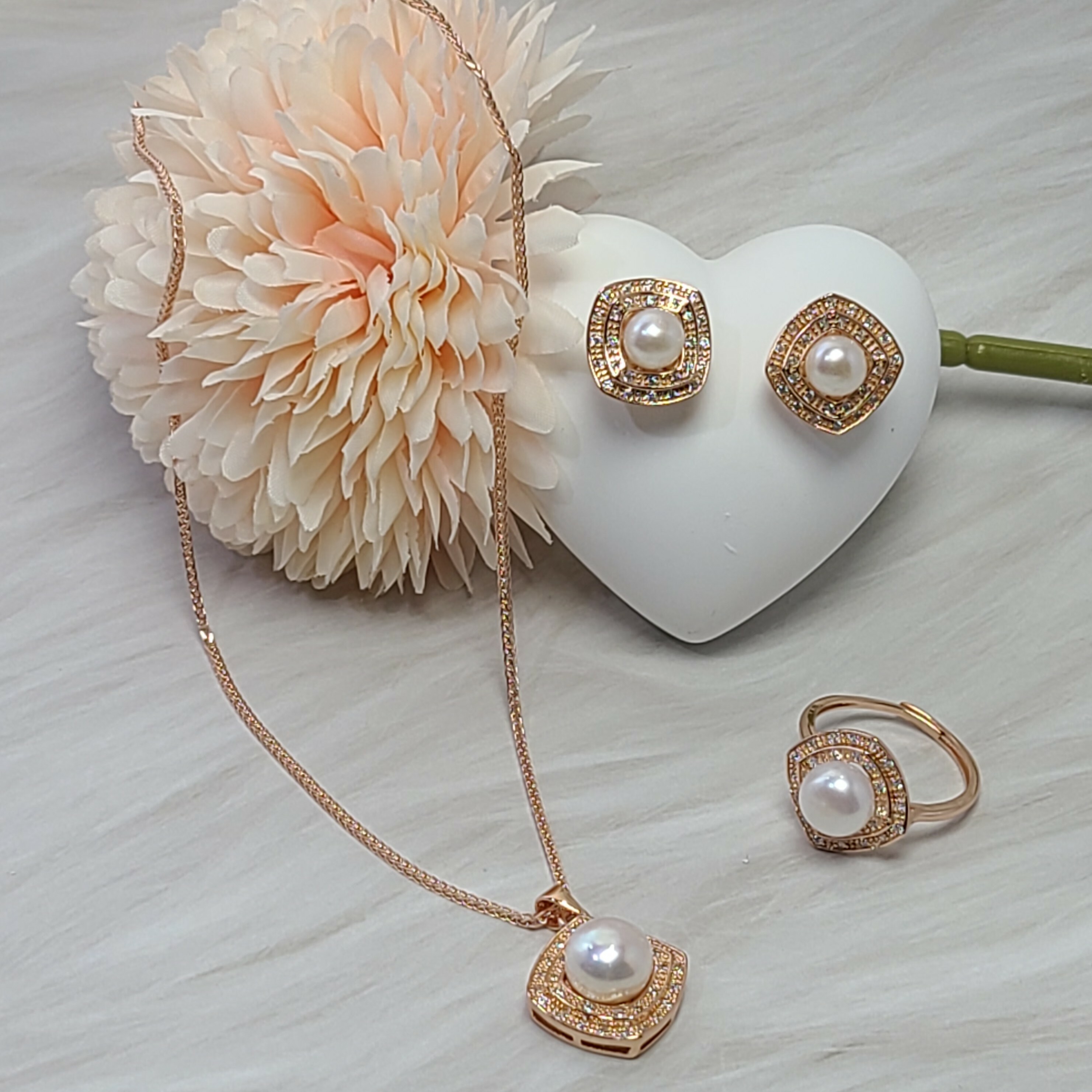 玫瑰金珍珠套裝SETP003