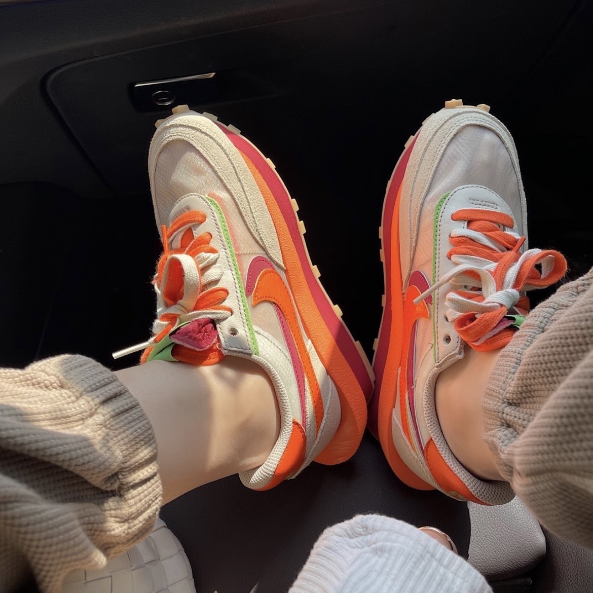 CLOT x Sacai x Nike LDWaffle "Orange Blaze" 三方聯名 白橘 解構 經典色 DH1347-100