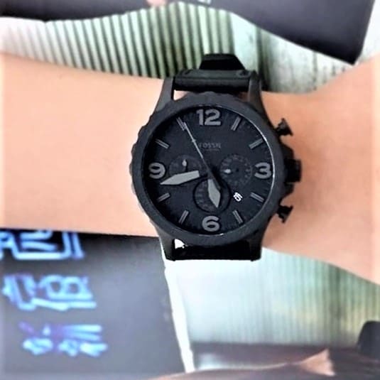 【FOSSIL】粗獷型男皮革計時腕錶 JR1354 50mm 現代鐘錶