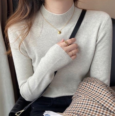 ᴷᴼᴿᴱᴬ 🇰🇷 素色針織打底半高領上衣  (九色)