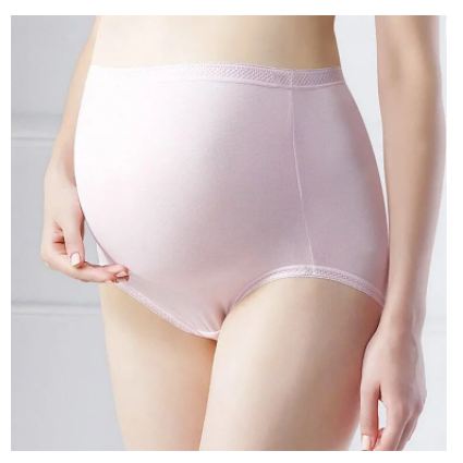 Mammy Village High Elasticity Maternity Pants - Pink/White