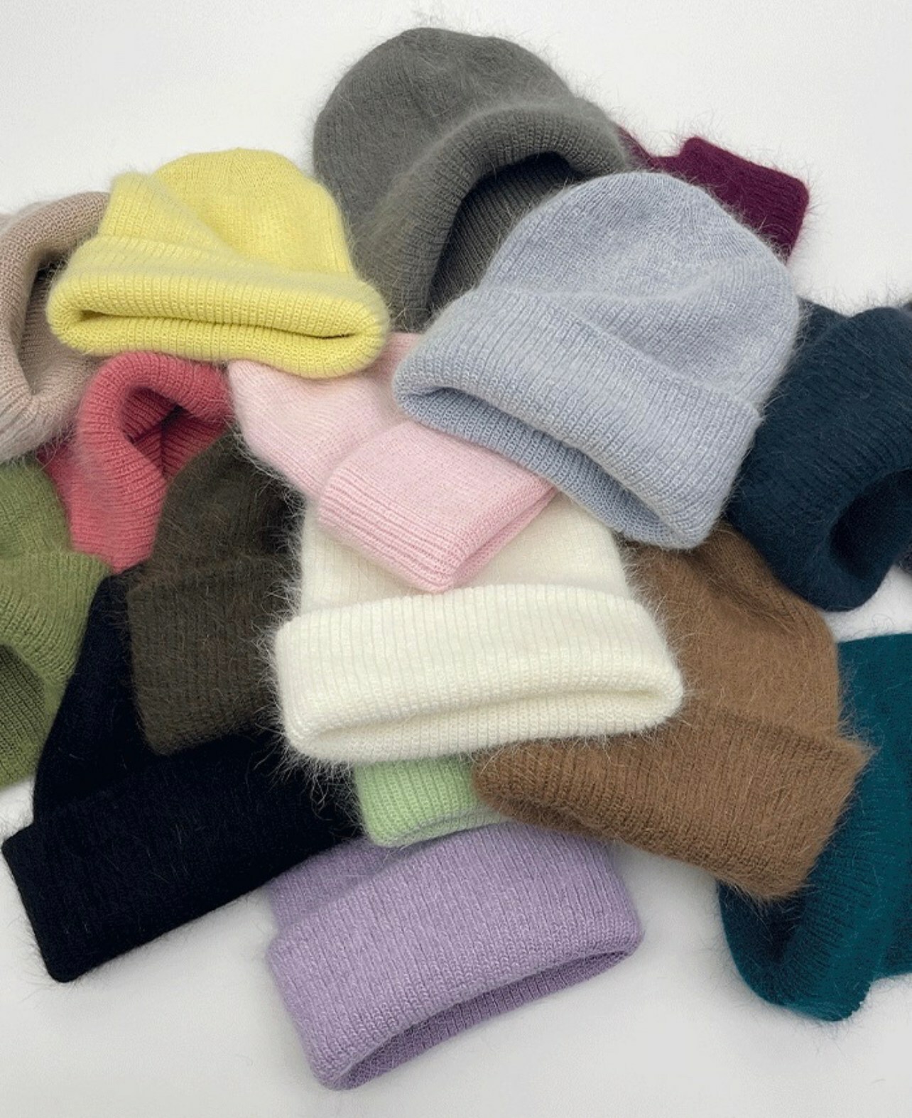 Raucohouse 多色 基本款 百搭 馬海毛 保暖 毛帽