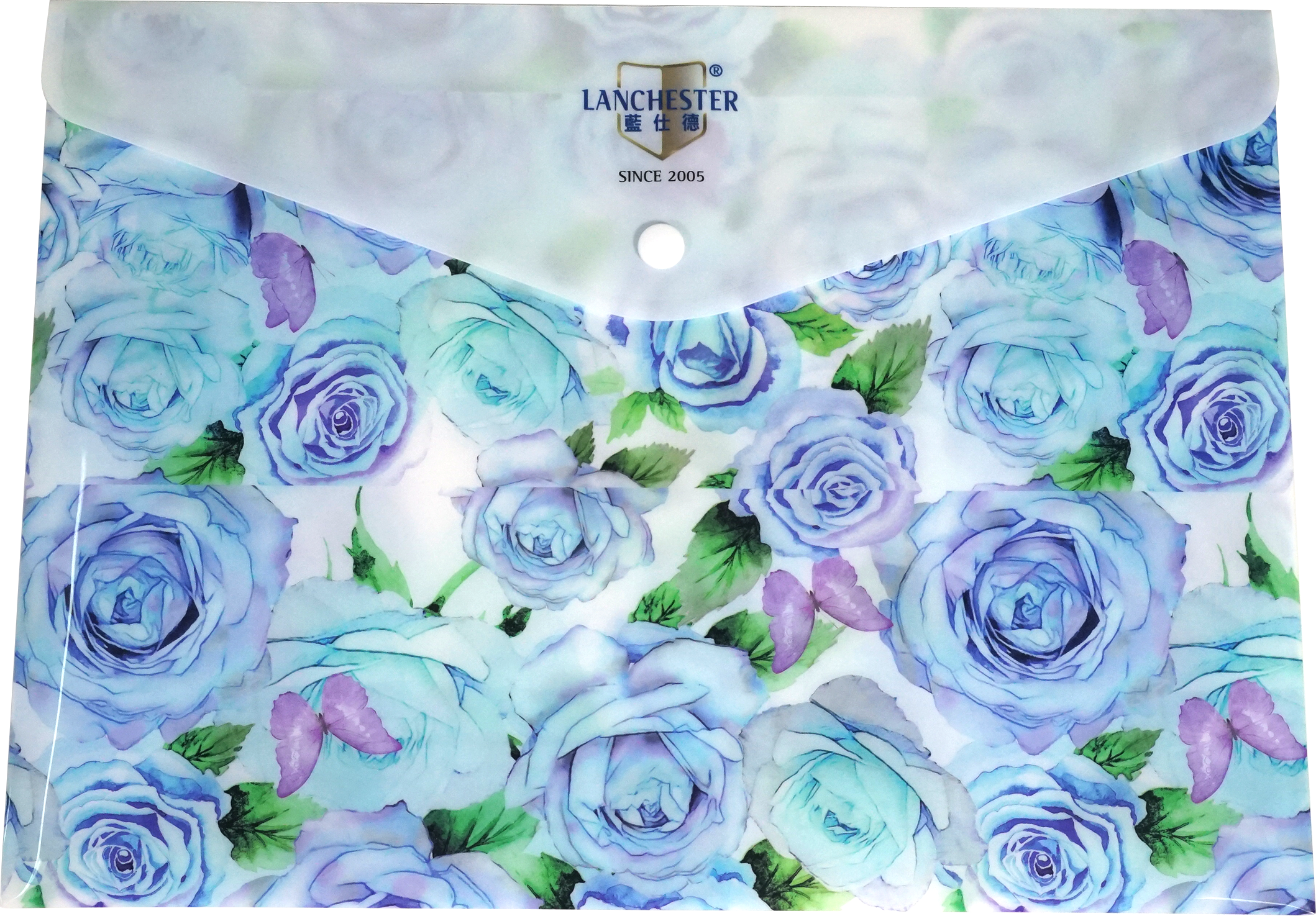 【戀愛物語】 成人三層防護口罩 藍玫瑰三十片獨立包裝 +文件夾+口罩套