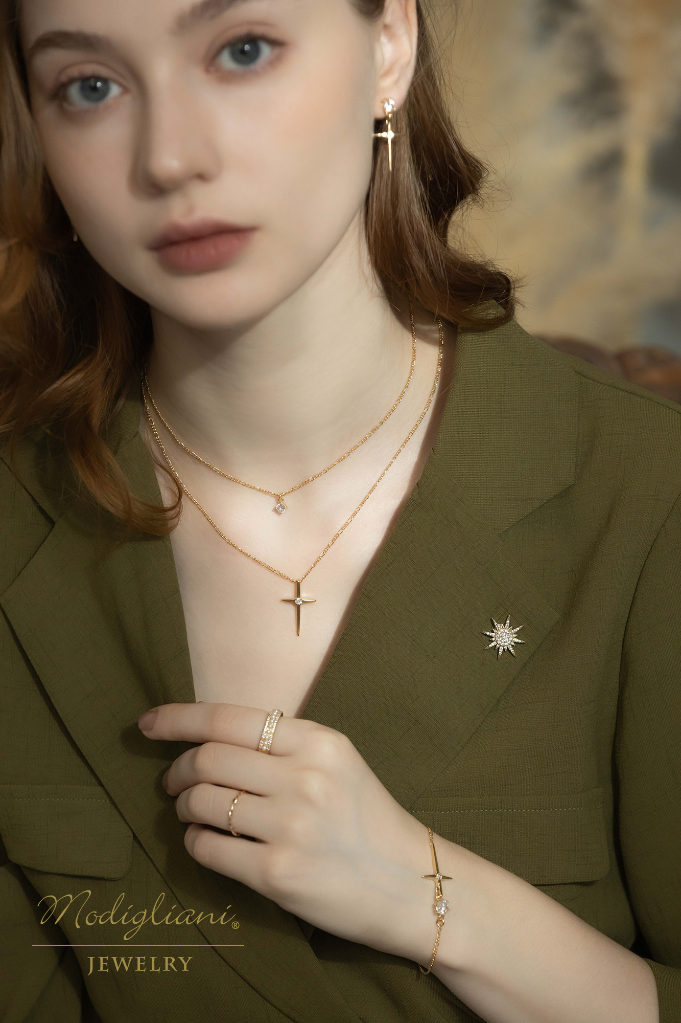 黃銅飾品,黃銅,百搭,手鍊,18K金,鋯石,十字架,簡約