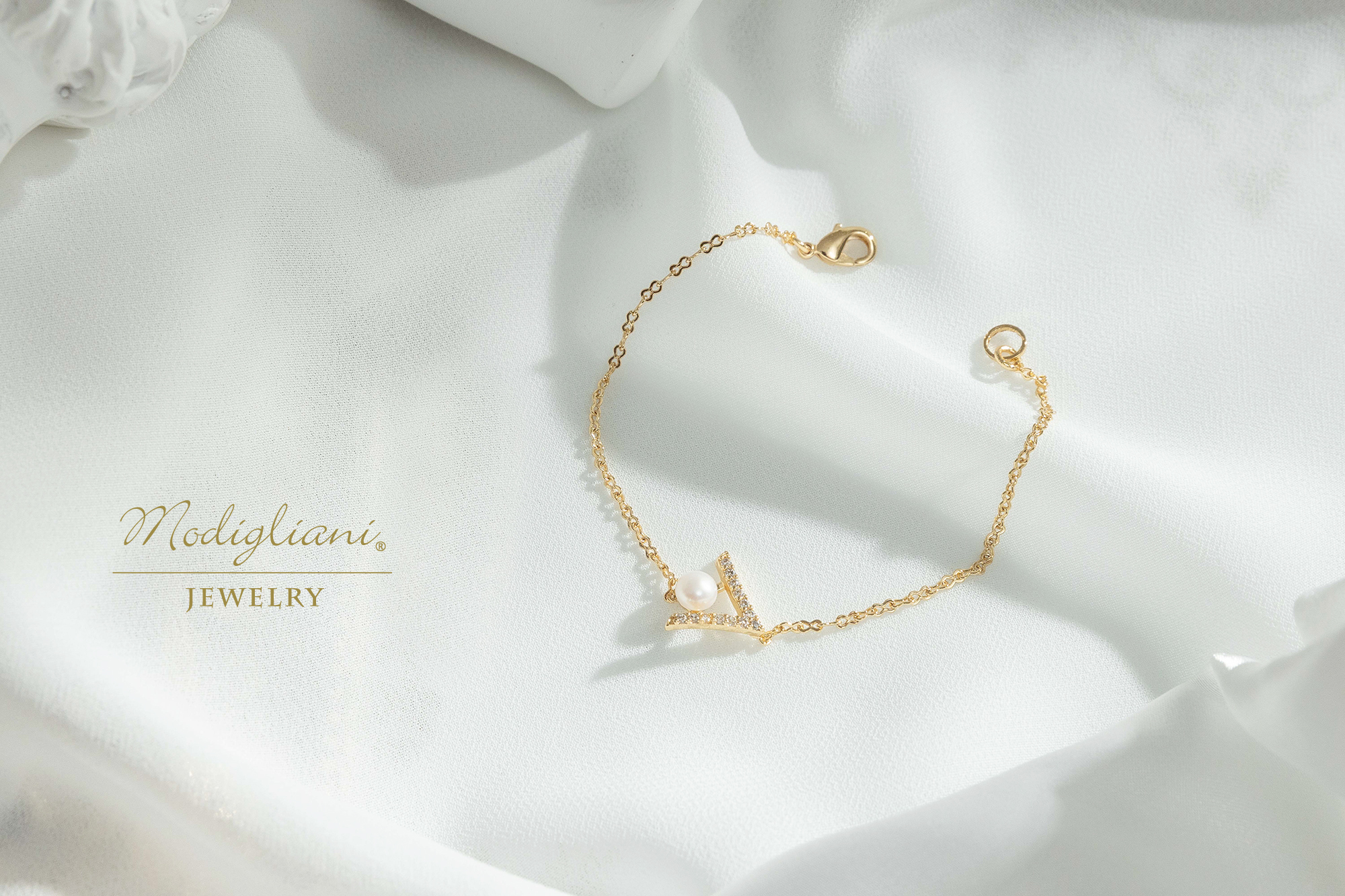 黃銅飾品,黃銅,簡約,百搭,天然珍珠,手鍊,18K金,鋯石,氣質