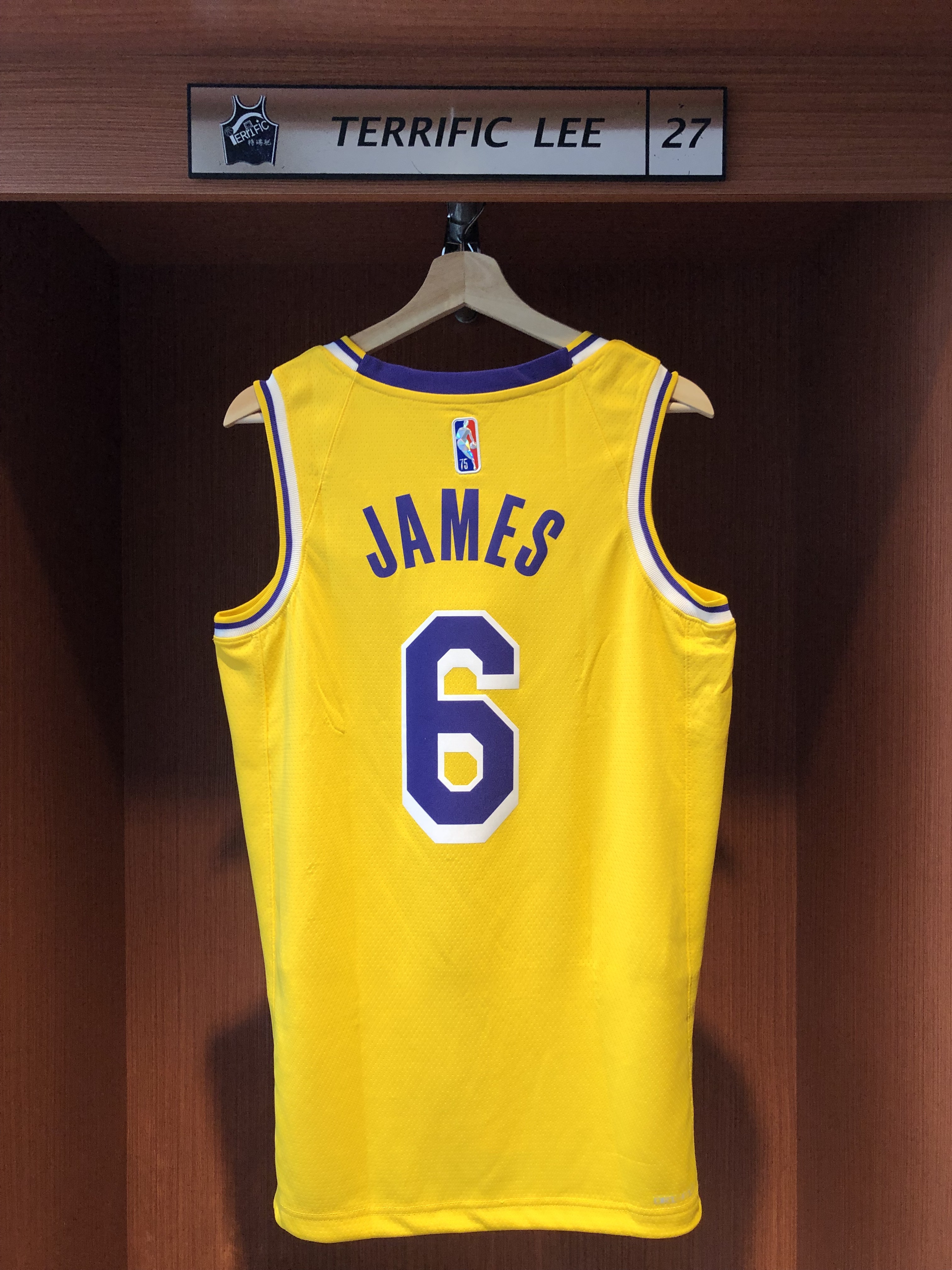 NBA球衣 Lebron James 洛杉磯湖人黃 #6 75周年 鑽石標 Icon Swingman 球迷版 熱轉印 全新