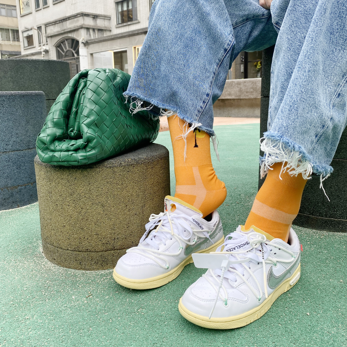 加州椰子樹襪 _ 橙色_BF200026