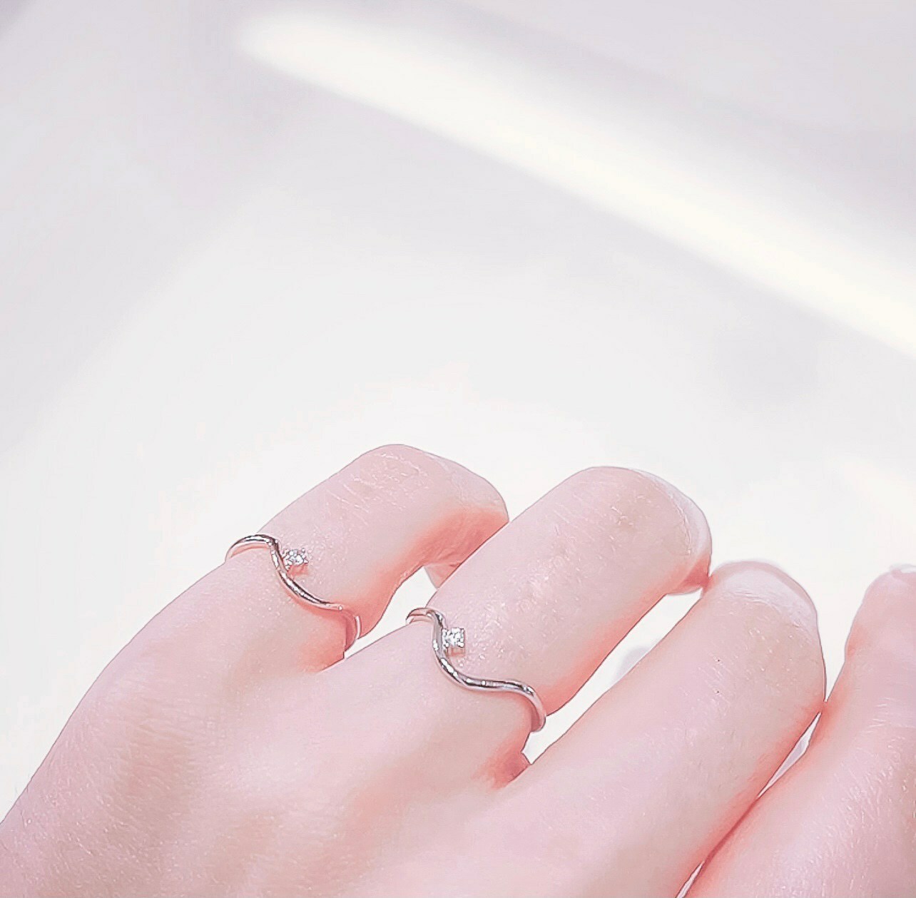 小波浪曲線 純銀戒指