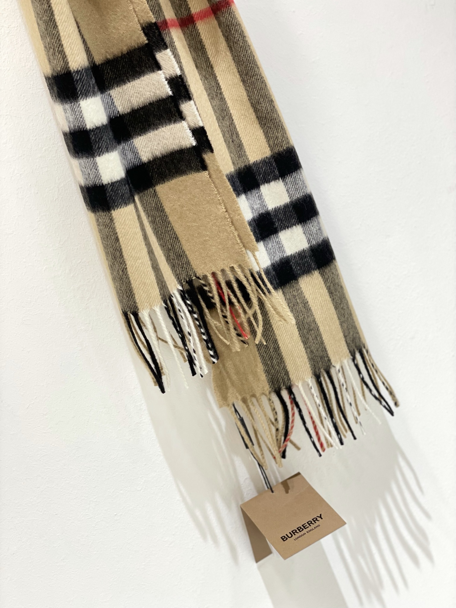 BURBERRY Check Cashmere Scarf