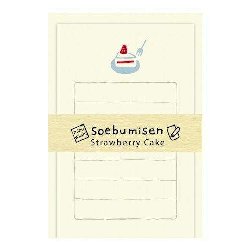 草莓蛋糕 和紙便箋信封組｜日本古川紙工