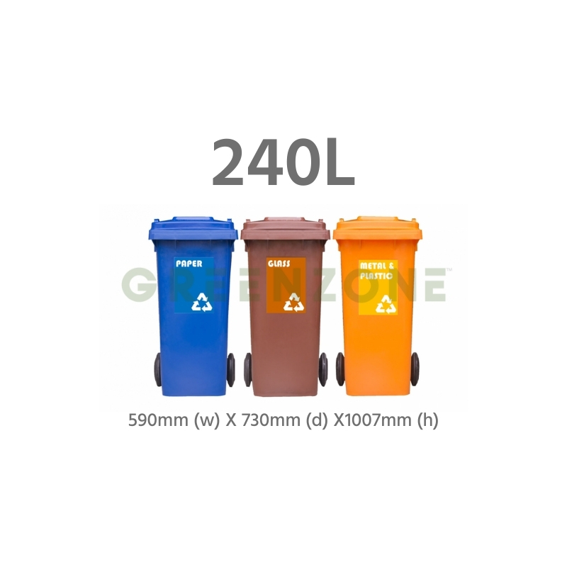 Greenzone 3-in-1 Recycle Mobile Garbage Bin (240L)