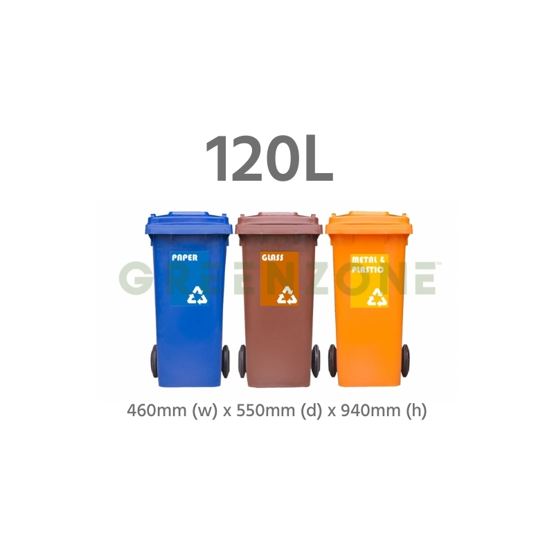 Greenzone 3-in-1 Recycle Mobile Garbage Bin (120L)