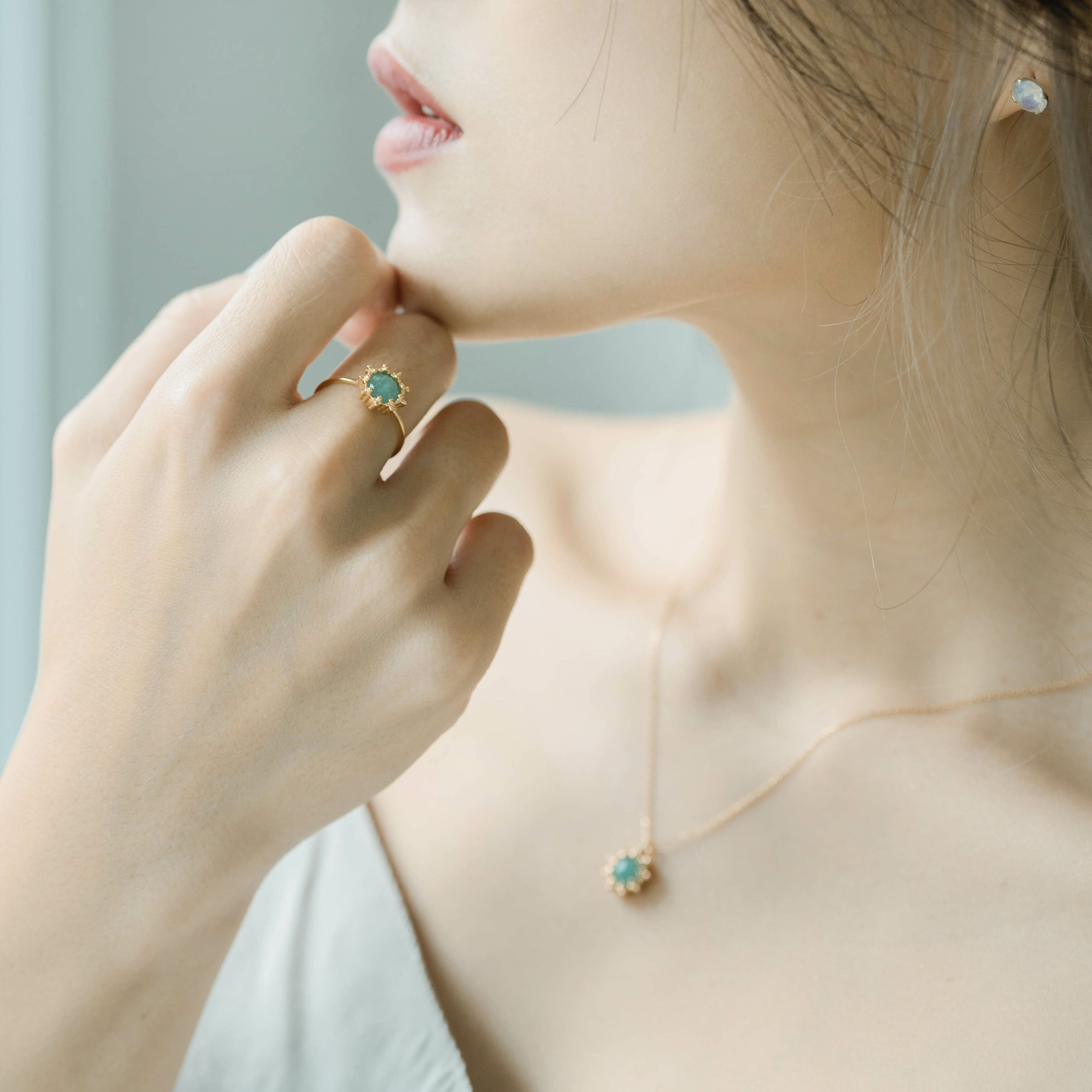 Big Sunshine天河石細戒