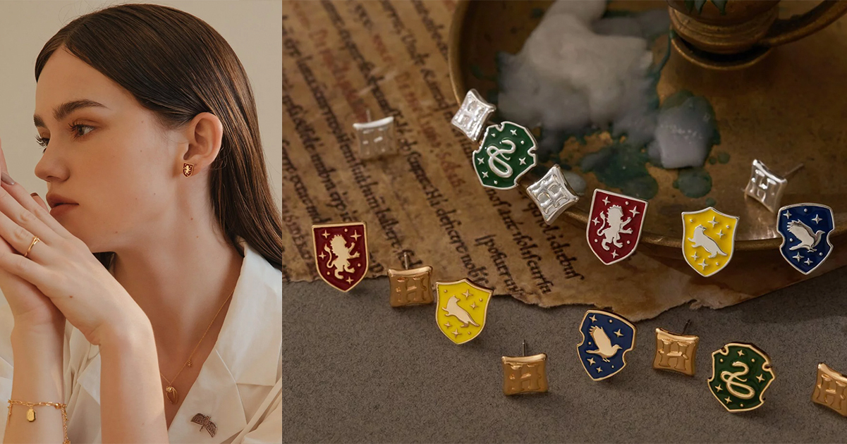 哈利波特魔法學院徽章貼耳耳環