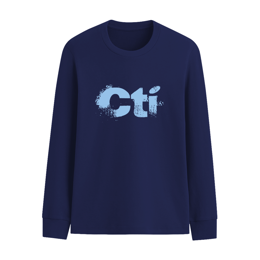 【中天52專區】品牌T恤 - 中天CTI刷舊感長袖上衣