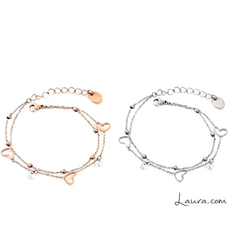 【鈦鋼】愛心雙層手鍊