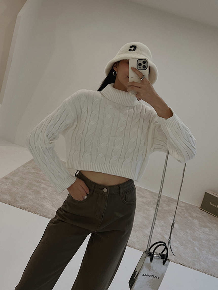 翻領短版麻花毛衣*3色