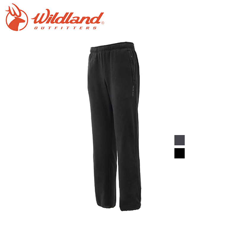 Wildland 荒野 0A12530 彈性奈米銀PILE刷毛長褲 男款 (黑、鐵灰) 保暖/銀離子抗菌/戶外休閒 23W12530