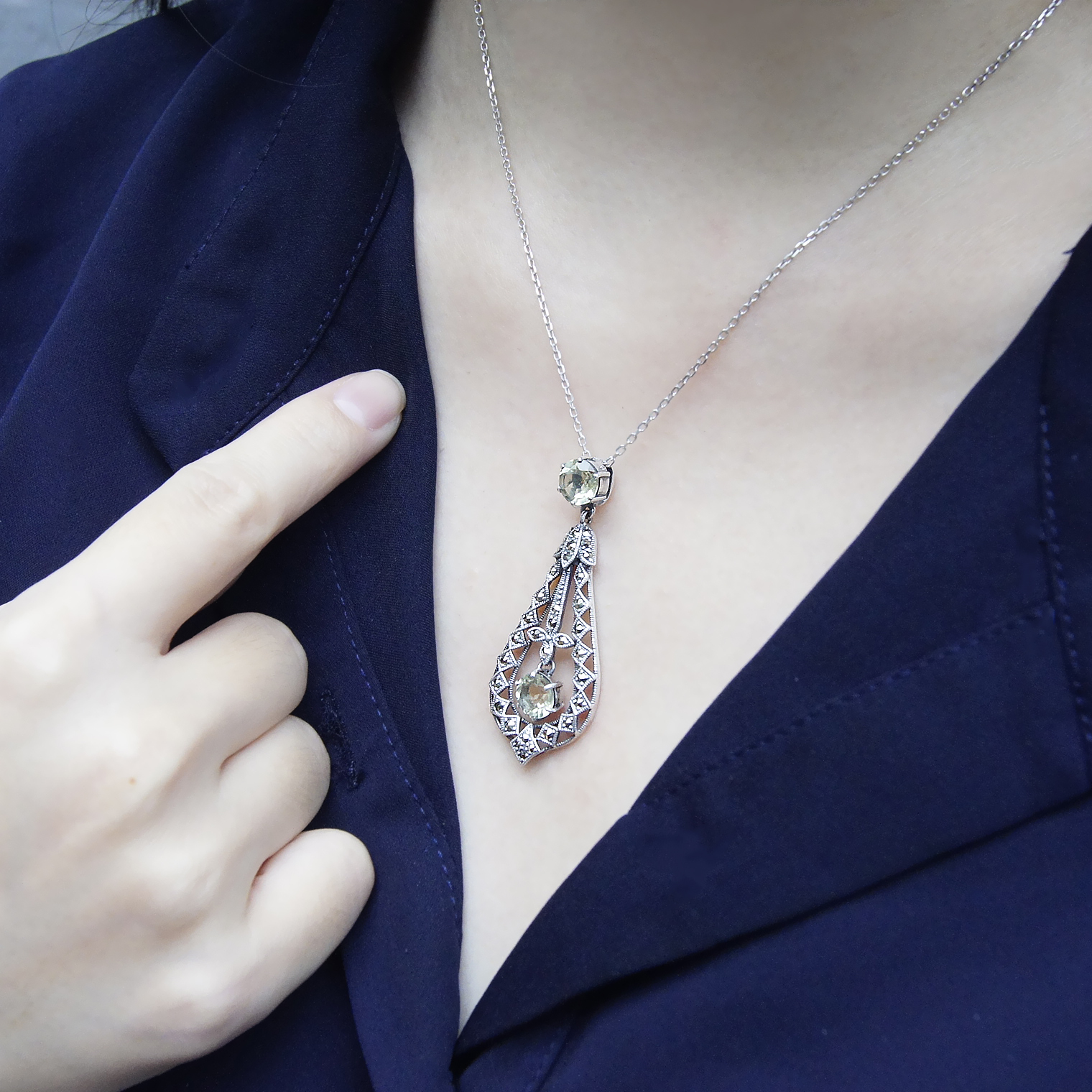 檸檬晶花苞墜子