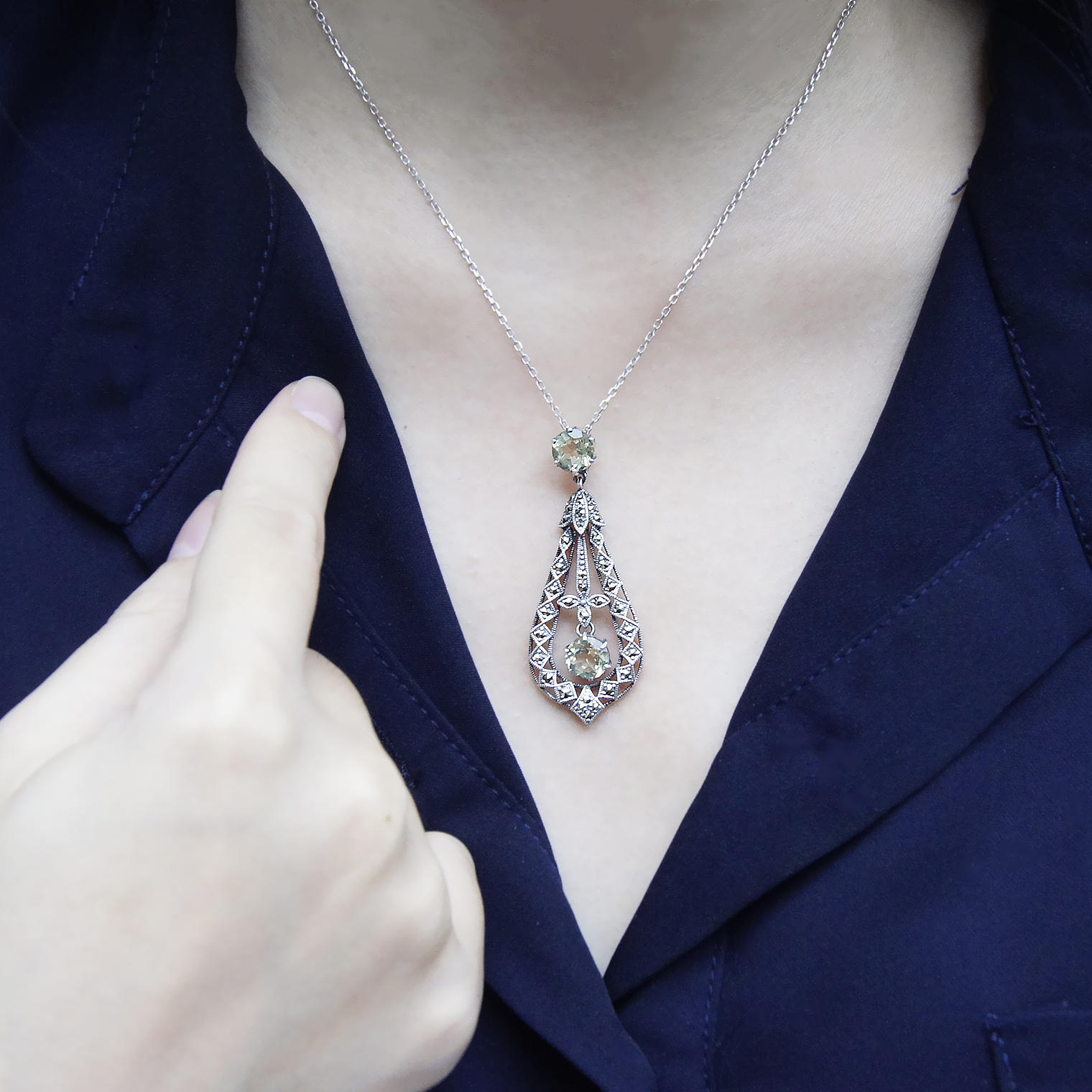 檸檬晶花苞墜子