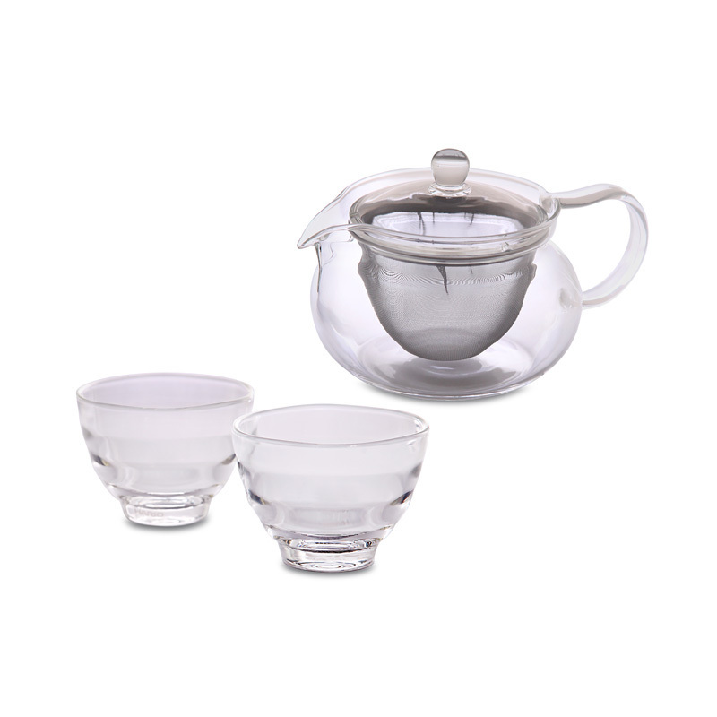 日本HARIO 450ml玻璃茶壺連2杯套裝  -CHJMNHU218