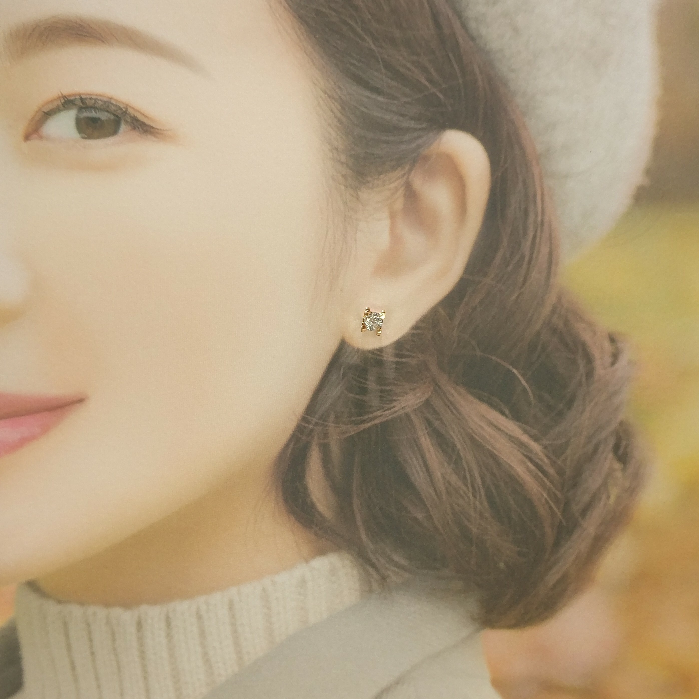 全新18K玫瑰金【主石1卡鑽石】耳環