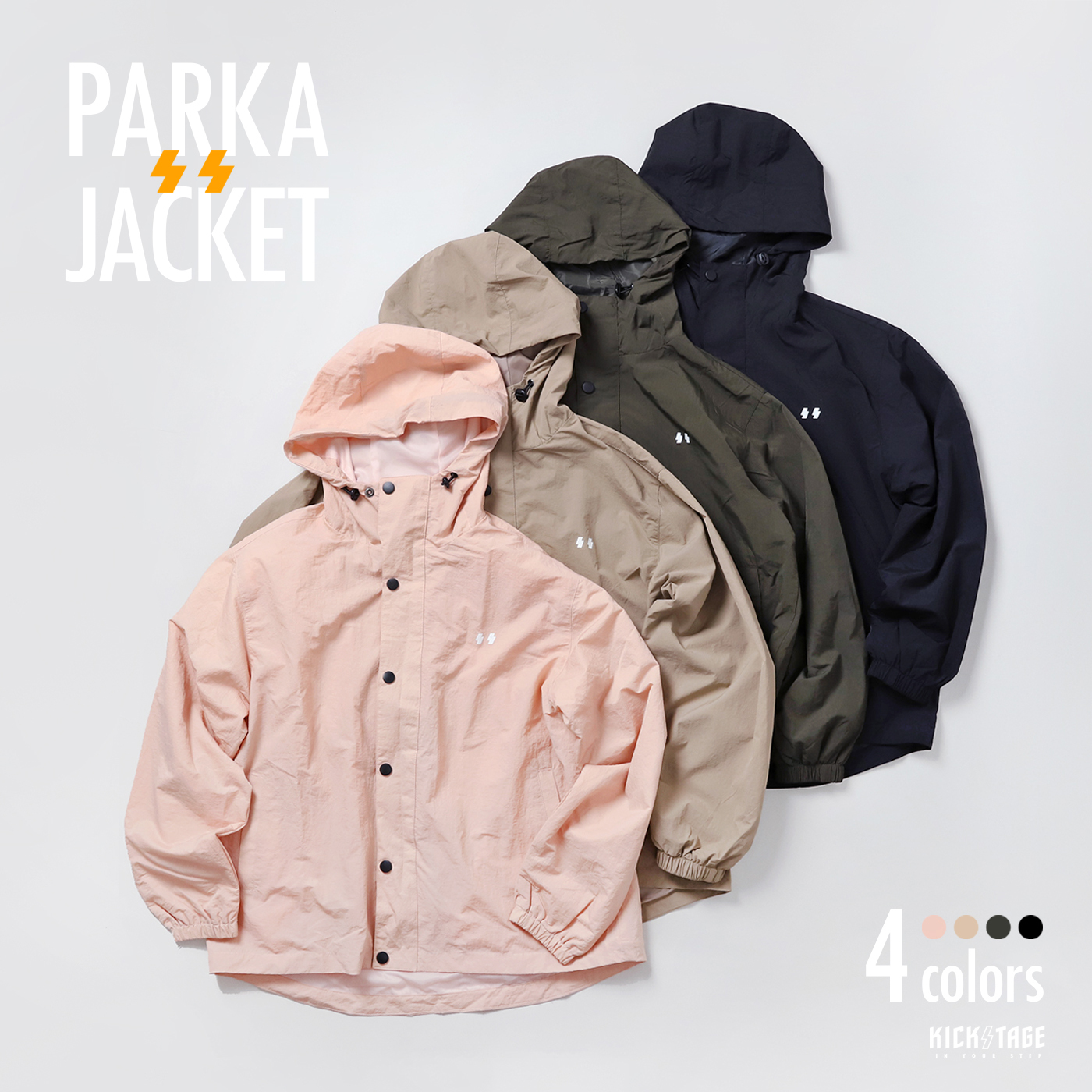 [特價商品無退換] KEEP PARKA JACKET 黑色 軍綠 奶茶 淺粉 #KEEP 閃電微笑 防風外套 防潑水 風衣【KS94】25SALE