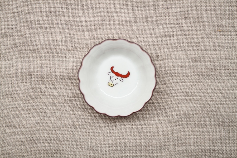 九谷燒 KUTANI SEAL x +t企劃-13生肖 菊小缽/丑(牛)