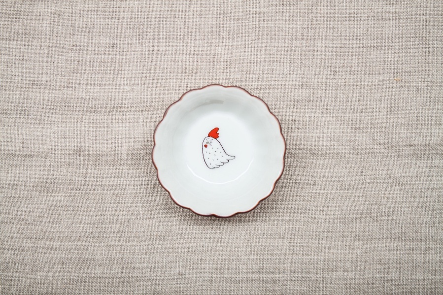 九谷燒 KUTANI SEAL x +t企劃-13生肖 菊小缽/酉(雞)