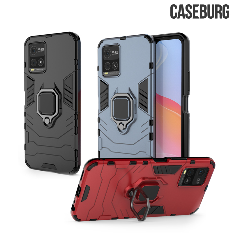 Y21g Ringer Box Vivo Y21s Y21 Y33s CASEBURG Hybrid R 磁貼指環支架 手機殼 加強型保護殼