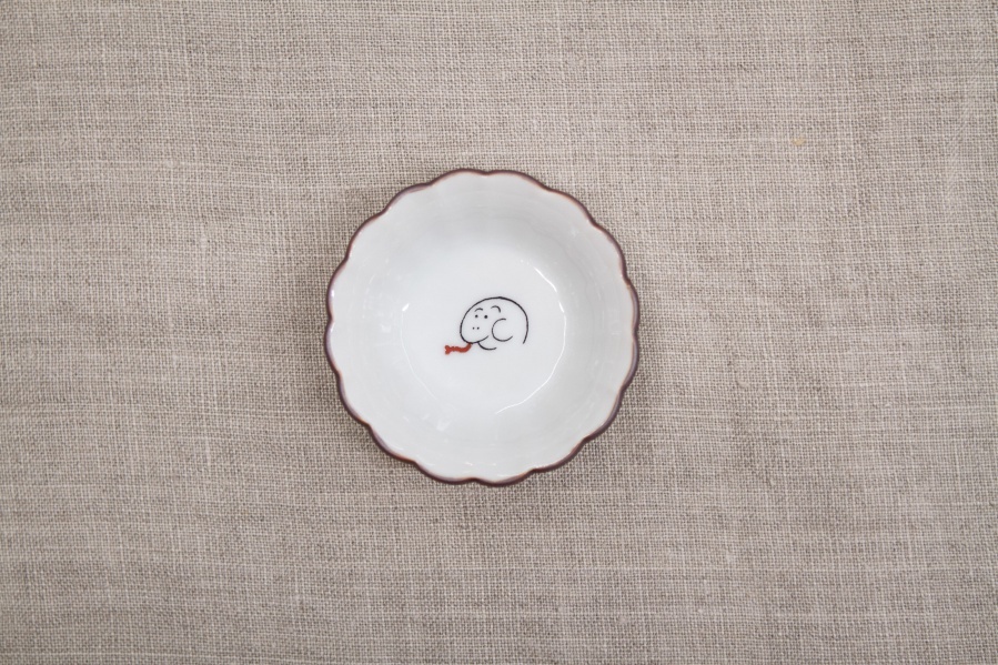 九谷燒 KUTANI SEAL x +t企劃-13生肖 菊小缽/巳(蛇)