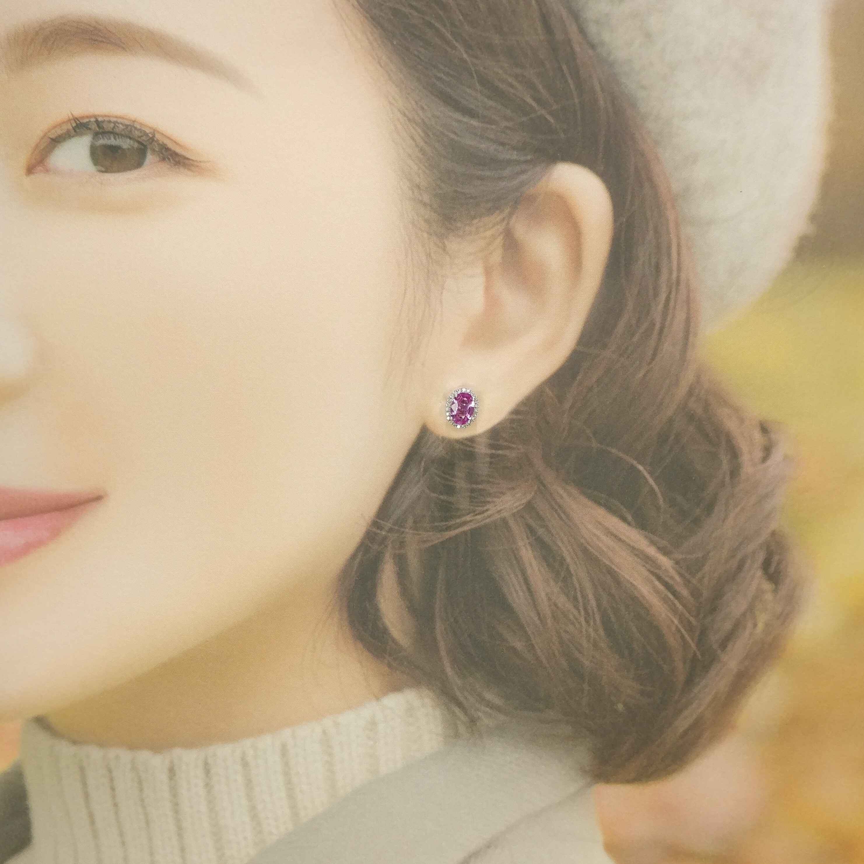 18K White Gold 1.64ct Sapphire and Diamond Earrings