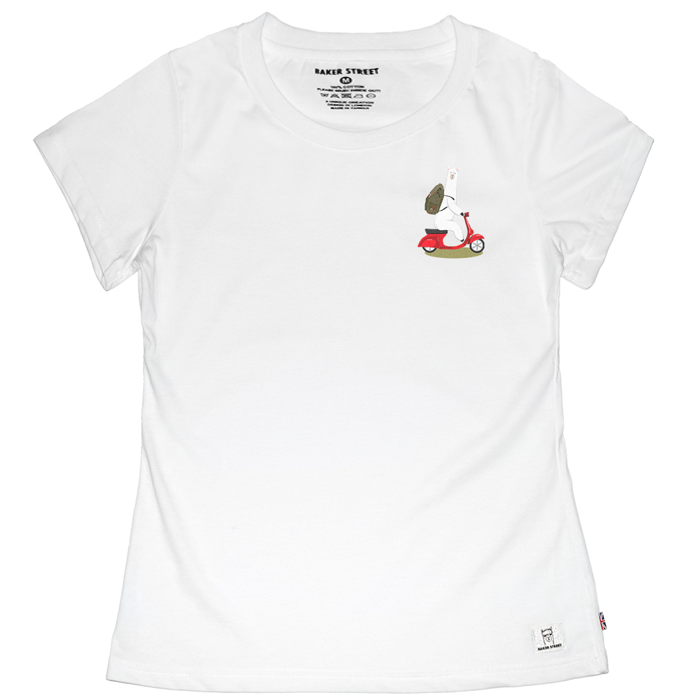 Scooter 羊駝騎機車 女版短T