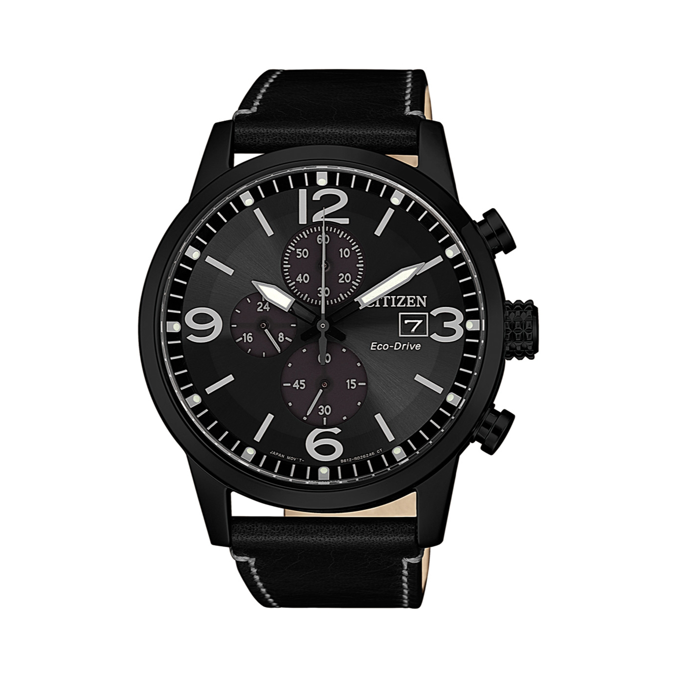 Citizen Eco-Drive 光動能 男裝皮帶錶 黑色 CA0617-29E