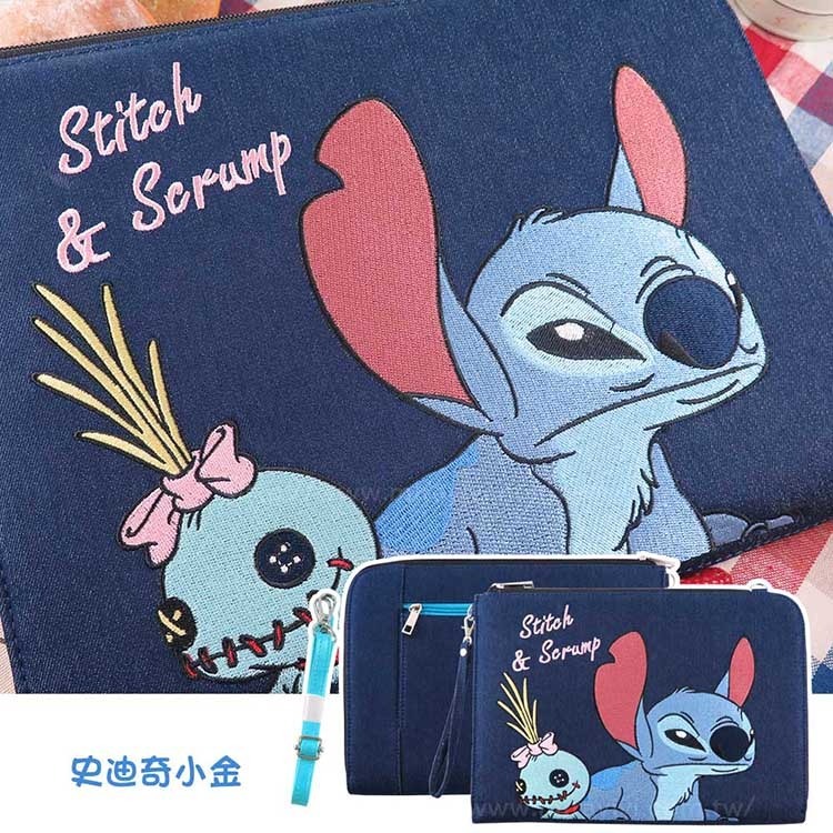 迪士尼卡通電繡牛仔萬用包