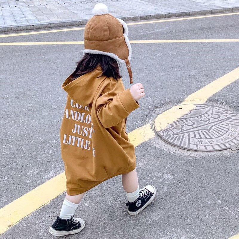 現貨出清 90cm 親子款  大口袋長版背後字母帽T 2色