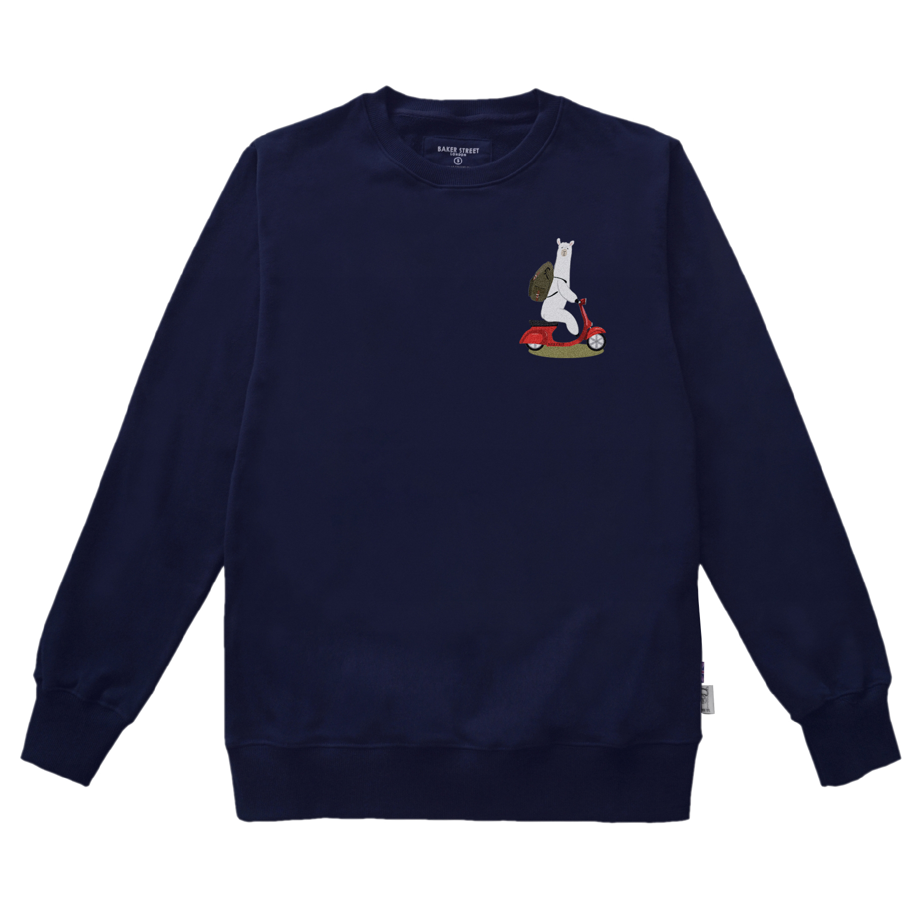 Scooter 羊駝騎機車 高磅數長袖圓T