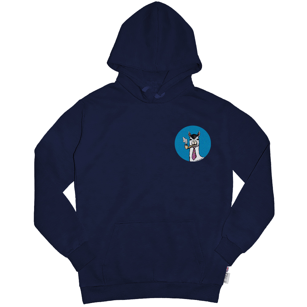 Little Stamp: Smokin' Alpaca 藍圈煙斗 高磅數長袖帽T